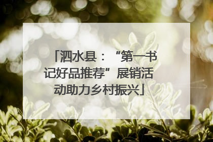 泗水县：“第一书记好品推荐”展销活动助力乡村振兴