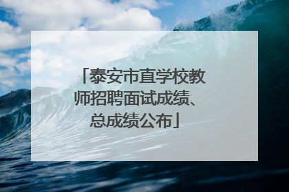 泰安市直学校教师招聘面试成绩、总成绩公布