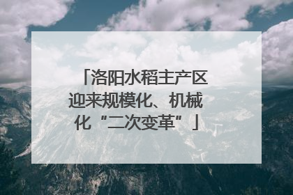 洛阳水稻主产区迎来规模化、机械化“二次变革”