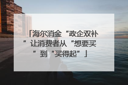 海尔消金“政企双补”让消费者从“想要买”到“买得起”