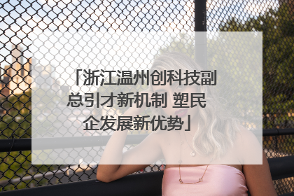 浙江温州创科技副总引才新机制 塑民企发展新优势