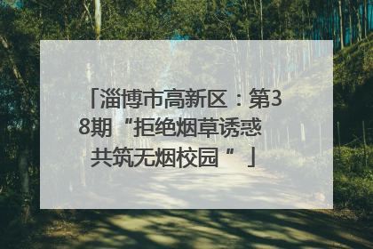 淄博市高新区：第38期“拒绝烟草诱惑 共筑无烟校园 ”