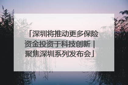 深圳将推动更多保险资金投资于科技创新｜聚焦深圳系列发布会