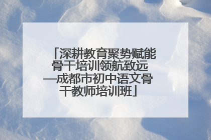 深耕教育聚势赋能 骨干培训领航致远—成都市初中语文骨干教师培训班