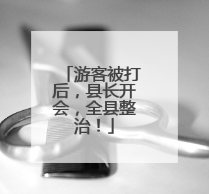 游客被打后，县长开会，全县整治！
