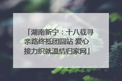 湖南新宁：十八载寻亲路终抵团圆站 爱心接力织就温情归家网
