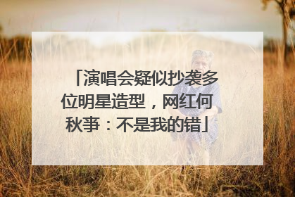 演唱会疑似抄袭多位明星造型，网红何秋亊：不是我的错