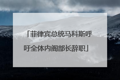 菲律宾总统马科斯呼吁全体内阁部长辞职