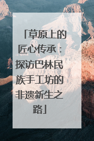 草原上的匠心传承：探访巴林民族手工坊的非遗新生之路