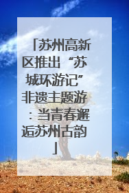 苏州高新区推出“苏城环游记”非遗主题游：当青春邂逅苏州古韵