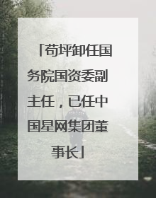 苟坪卸任国务院国资委副主任，已任中国星网集团董事长