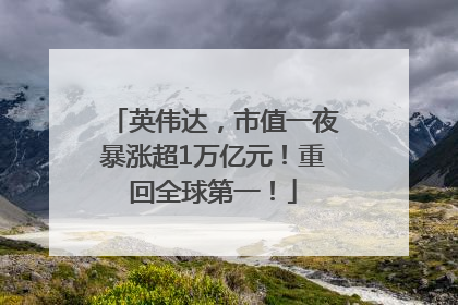 英伟达，市值一夜暴涨超1万亿元！重回全球第一！