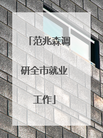 范兆森调研全市就业工作