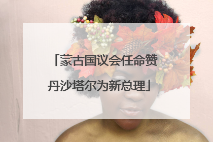 蒙古国议会任命赞丹沙塔尔为新总理