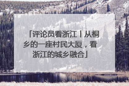 评论员看浙江丨从桐乡的一座村民大厦，看浙江的城乡融合