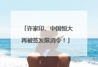 许家印、中国恒大再被签发限消令！