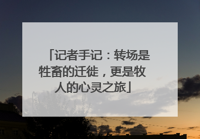 记者手记：转场是牲畜的迁徙，更是牧人的心灵之旅