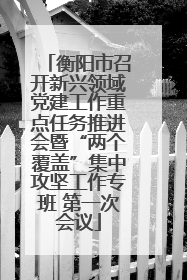 衡阳市召开新兴领域党建工作重点任务推进会暨“两个覆盖”集中攻坚工作专班 第一次会议