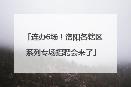 连办6场！洛阳各辖区系列专场招聘会来了