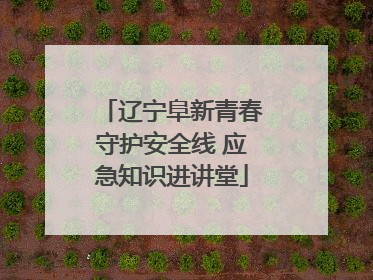辽宁阜新青春守护安全线 应急知识进讲堂