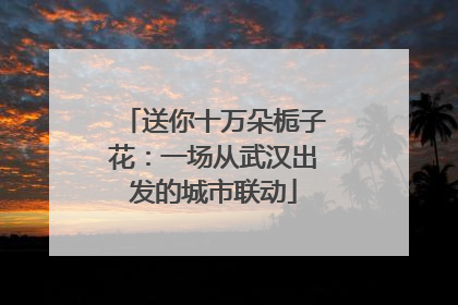 送你十万朵栀子花：一场从武汉出发的城市联动