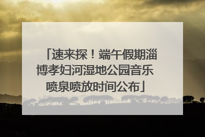 速来探！端午假期淄博孝妇河湿地公园音乐喷泉喷放时间公布