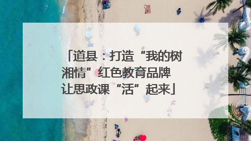道县：打造“我的树湘情”红色教育品牌 让思政课“活”起来