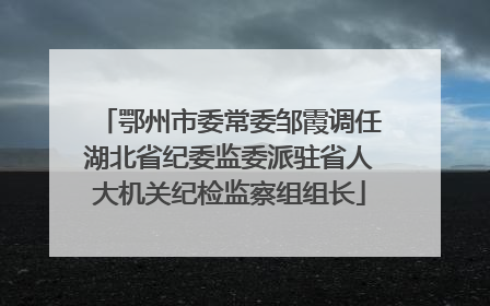 鄂州市委常委邹霞调任湖北省纪委监委派驻省人大机关纪检监察组组长