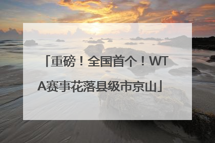重磅！全国首个！WTA赛事花落县级市京山