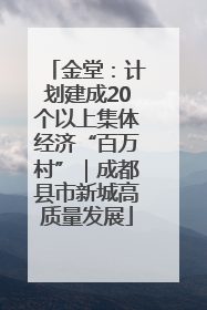金堂：计划建成20个以上集体经济“百万村”｜成都县市新城高质量发展