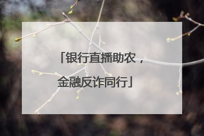 银行直播助农，金融反诈同行