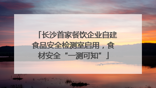 长沙首家餐饮企业自建食品安全检测室启用，食材安全“一测可知”