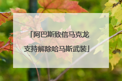 阿巴斯致信马克龙 支持解除哈马斯武装