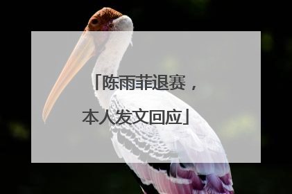 陈雨菲退赛，本人发文回应
