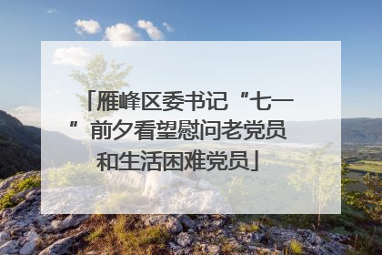 雁峰区委书记“七一”前夕看望慰问老党员和生活困难党员