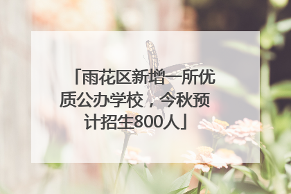 雨花区新增一所优质公办学校，今秋预计招生800人