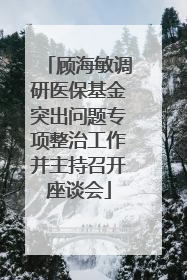 顾海敏调研医保基金突出问题专项整治工作并主持召开座谈会