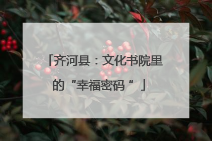 齐河县：文化书院里的“幸福密码 ”