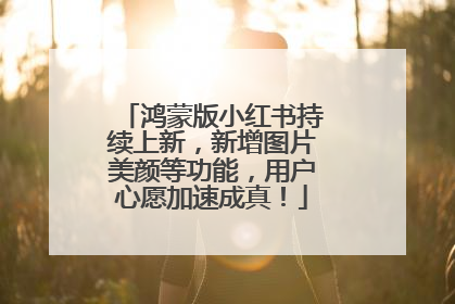 鸿蒙版小红书持续上新，新增图片美颜等功能，用户心愿加速成真！