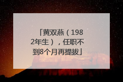 黄双燕（1982年生），任职不到8个月再提拔
