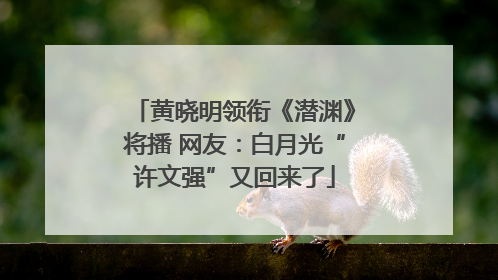 黄晓明领衔《潜渊》将播 网友：白月光“许文强”又回来了