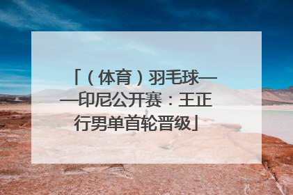 （体育）羽毛球——印尼公开赛：王正行男单首轮晋级