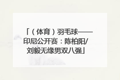 （体育）羽毛球——印尼公开赛：陈柏阳/刘毅无缘男双八强