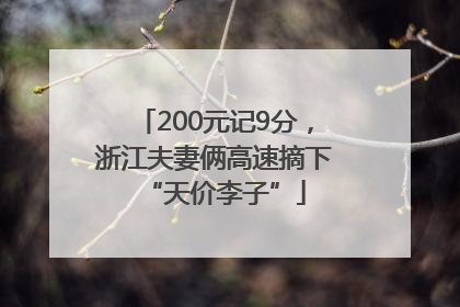 200元记9分，浙江夫妻俩高速摘下“天价李子”