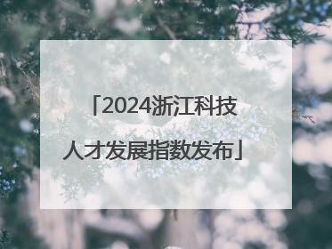 2024浙江科技人才发展指数发布