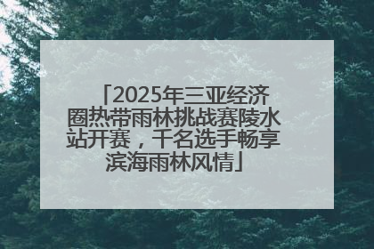 2025年三亚经济圈热带雨林挑战赛陵水站开赛，千名选手畅享滨海雨林风情