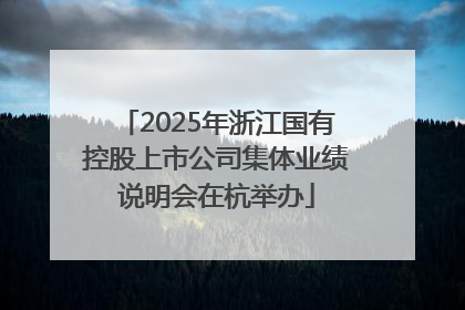 2025年浙江国有控股上市公司集体业绩说明会在杭举办