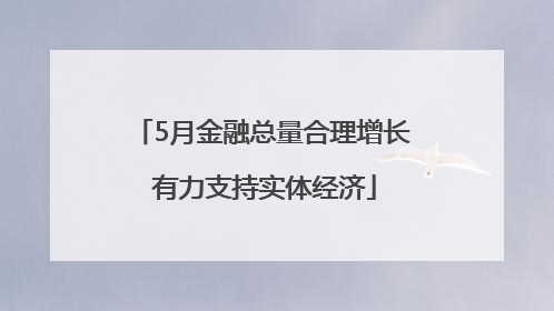 5月金融总量合理增长 有力支持实体经济